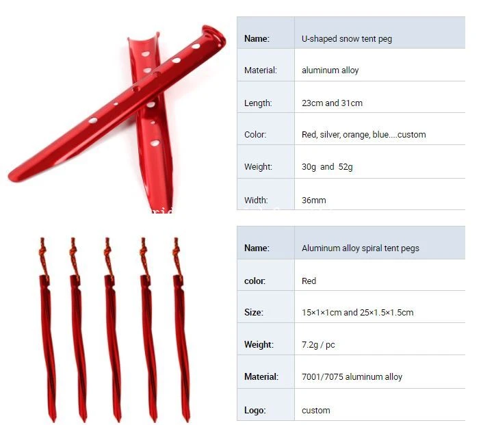 Curved Tensioner rope adjustment buckle Tent pegs (2)
